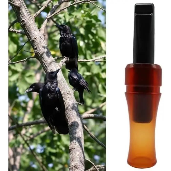 Appel corbeau leurre outil marron - Sifflet imitation cri corvidé - Appel oiseau chasse son réaliste