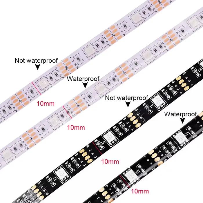 Bande lumineuse LED RGB 5v 5050, Flexible, étanche, 50cm, 1m, 2m, 3m, 4m, 5m, avec prise 4 broches,