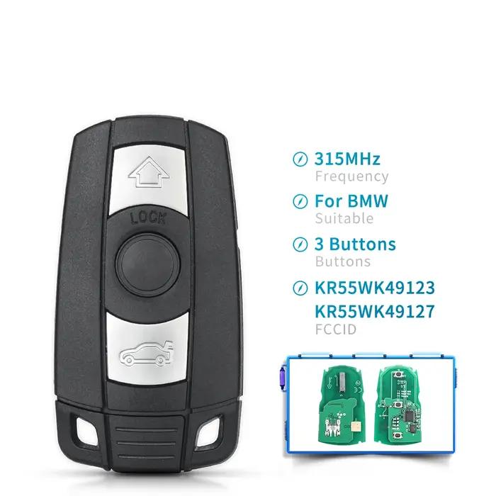 Clé de voiture à distance KEYYOU 315 MHz 433 MHz 868 MHz avec puce pour BMW CAS3 Série 1/3/5/7 X5 X6 E60 E61 E70 E71
