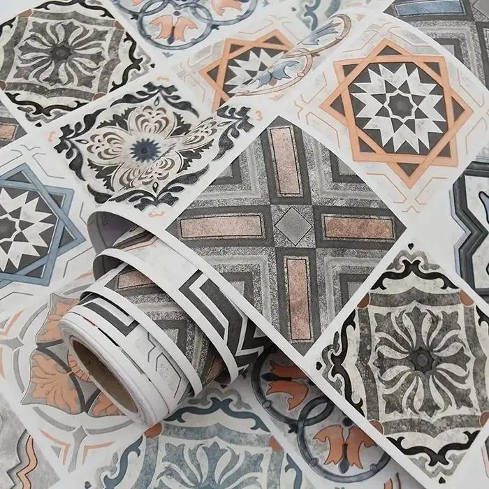 Carrelage 3D étanche armoire papier peint décor à la maison meubles vinyle mur auto-adhésif PVC