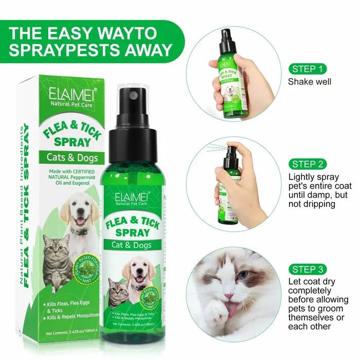 Spray toique naturel pour animaux de compagnie, 100ml, pour chiens et chats, avec parfum frais, huil