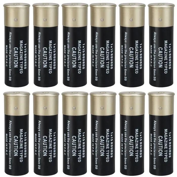 Paquet de 12 coquilles de fusil de chasse Airsoft, 15 magazines Airsoft Standard BBs ronds pour acce