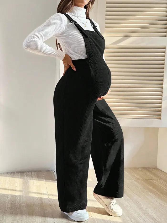Vêtements de maternité vêtements de grossesse pour femmes enceintes pantalons 2025 automne hiver mode élastique ample velours côtelé salopette taille