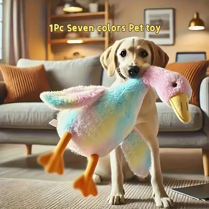 Jouet en peluche canard coloré doux de 50cm pour chats et chiens, compagnon relaxant pour animaux de