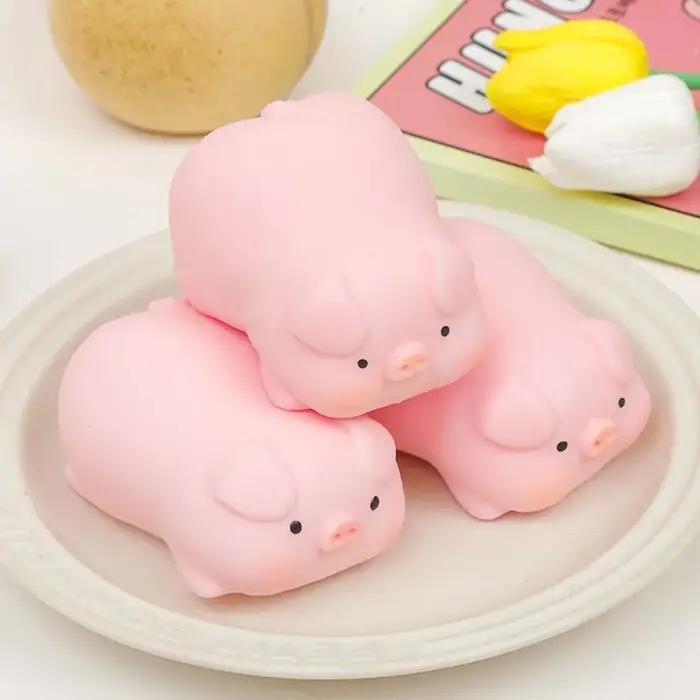 Joli cochon rose, chien blanc, animaux mignons, anti-stress, dessin animé, relaxation, soulagement de l'anxiété, décoration DIY, cadeau, accessoires DIY