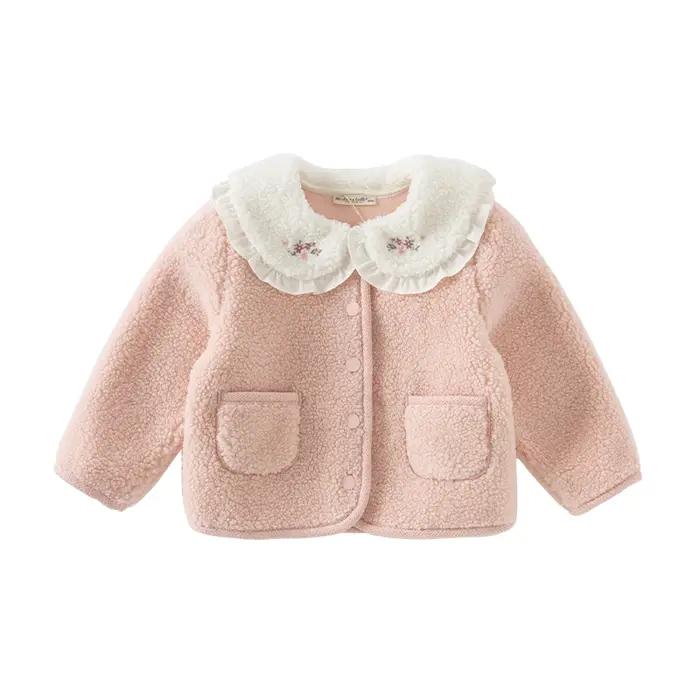 Dave Bella enfants filles bébé hauts vêtements d'extérieur 2024 nouveau automne hiver doux mignon