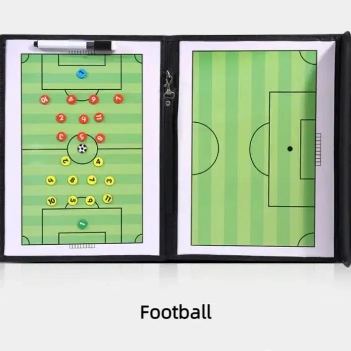 Tableau tactique magnétique en cuir PU pour entraîneur sportif tactiques football basketball volley-ball occasionnels