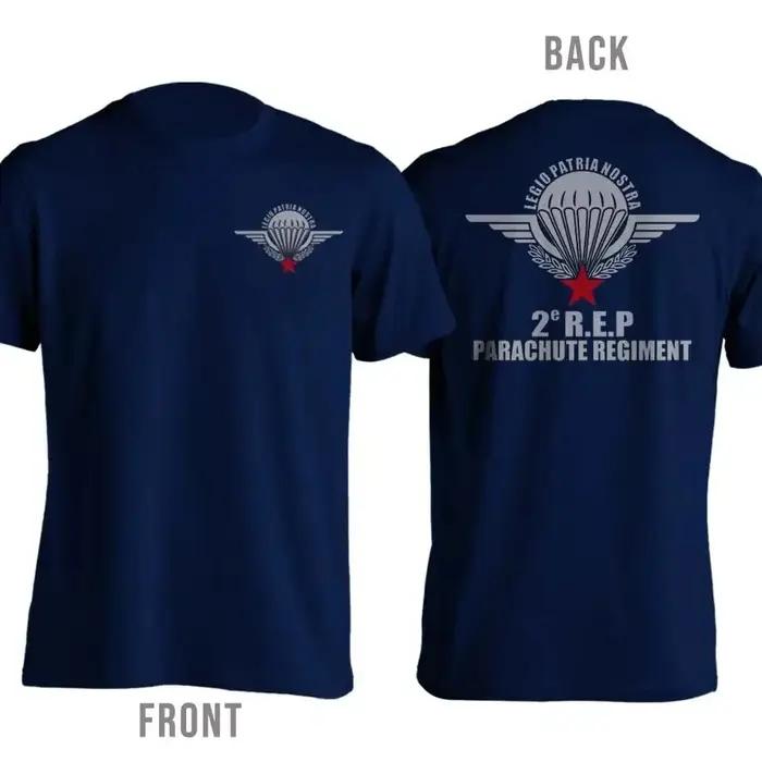 France T-Shirt 100% coton hommes chemise 2e REP Parachute régiment légion patrouille Nostra