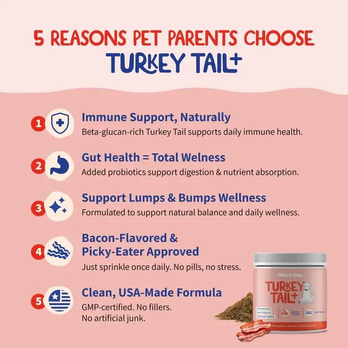 Compléments alimentaires de champignons Turkey Tail pour chiens