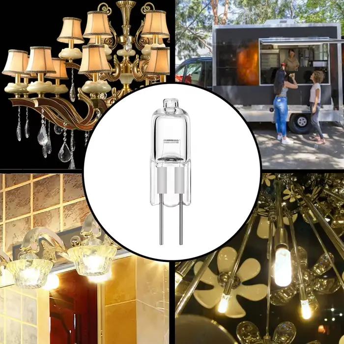 Ampoule halogène G4, lampe en cristal, blanc chaud, perles, 5W, 10W, 20W, 35W, 50W, 12V, 10 pièces