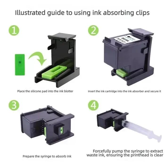Kit de recharge de cartouches d'encre avec clip pour imprimante HP 121 122 140 141 300 301 302 21 22 61 650