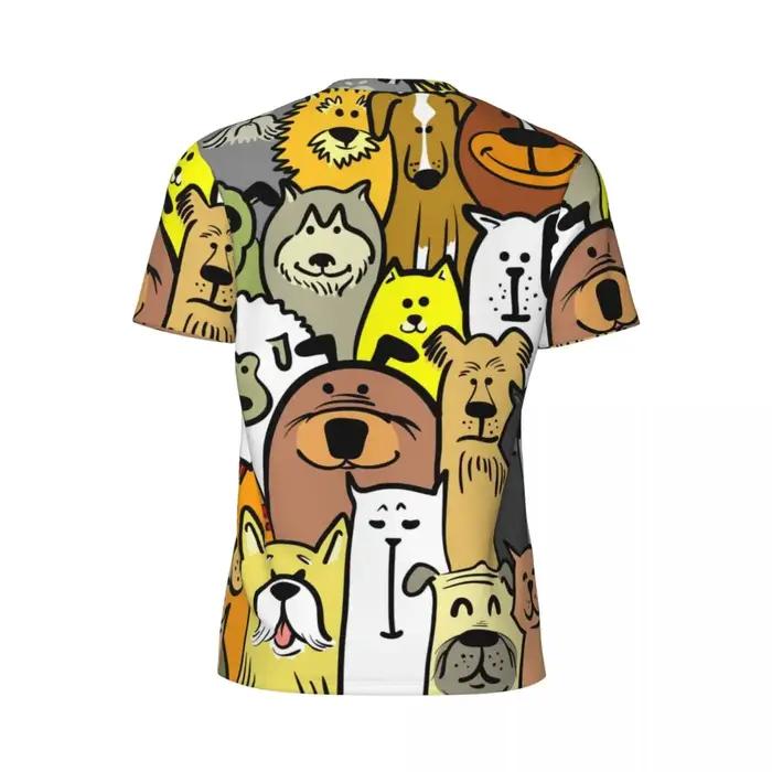 T-shirt de course de chien personnalisé pour homme dessin animé fun coloré motifs drôles polyester confortable et respirant pour tous les jours et les occasions spéciales