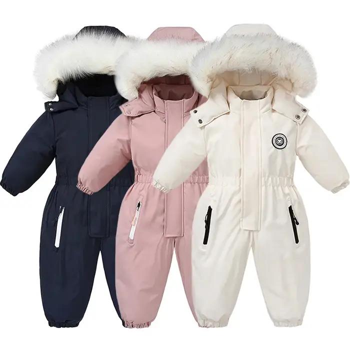 Combinaison de Ski chaude pour bébé, automne et hiver, salopette en velours pour garçons et filles,