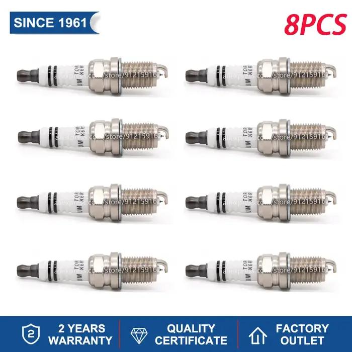 Bougie d'allumage en iridium et platine pour véhicules - TORCH K6RTIP - Compatible avec NGK PFR6B et Champion RC8WYP4