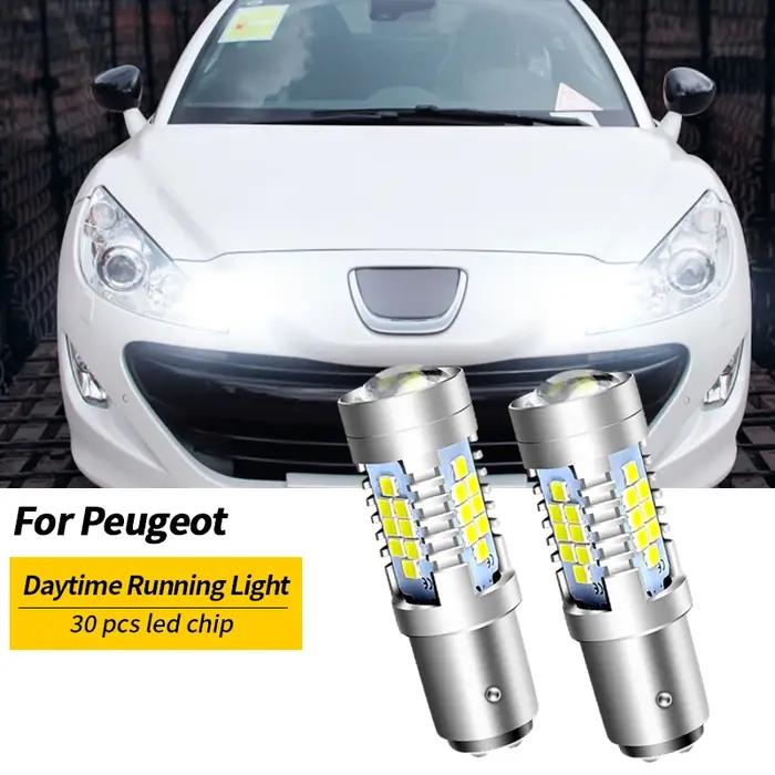 2 pièces LED feux diurnes DRL ampoule lampe Canbus sans erreur P21/5W 1157 BAY15D pour Peugeot 408 308 3008