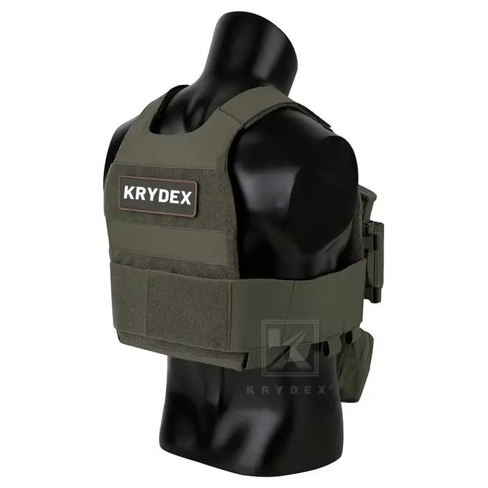 Gilet tactique porte-plaque KRYDEX MK3 basse visibilité, ceinture élastique, pochette de sac tombant camouflage