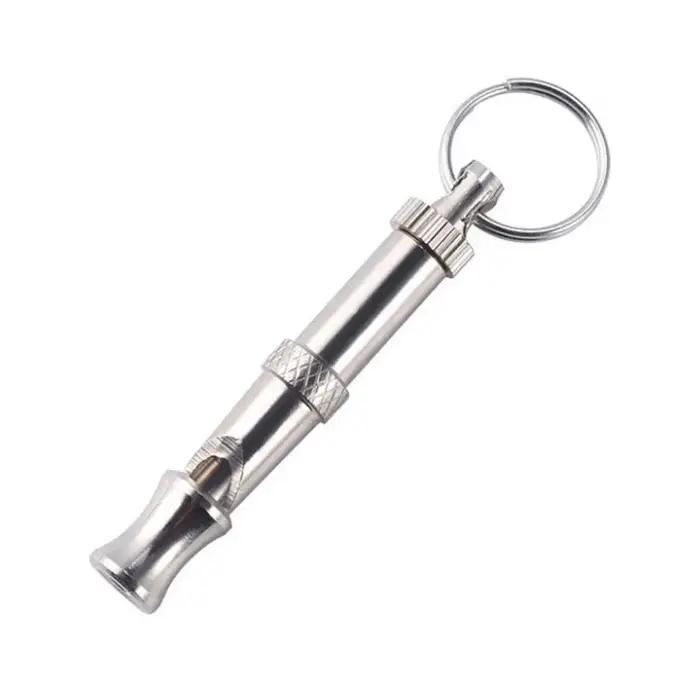 Sifflet d'entraînement pour animaux de compagnie, sifflet en acier inoxydable argenté, portable, rég