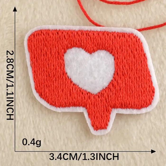 Patchs de broderie de coeur de dessin animé mignon, vêtements de bricolage, accessoires de décoratio