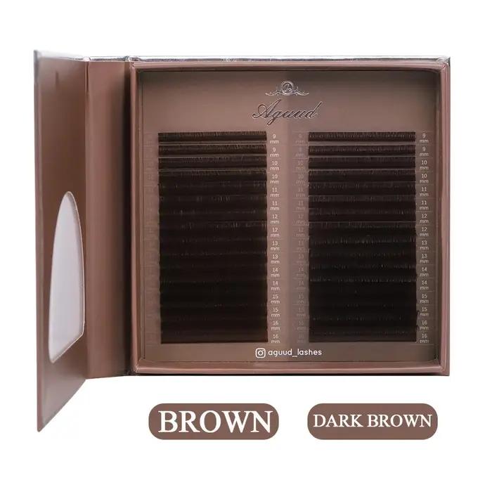 Extensions de cils marron premium individuelles en cheveux synthétiques pour un regard expressif et séduisant pour femmes occasions spéciales