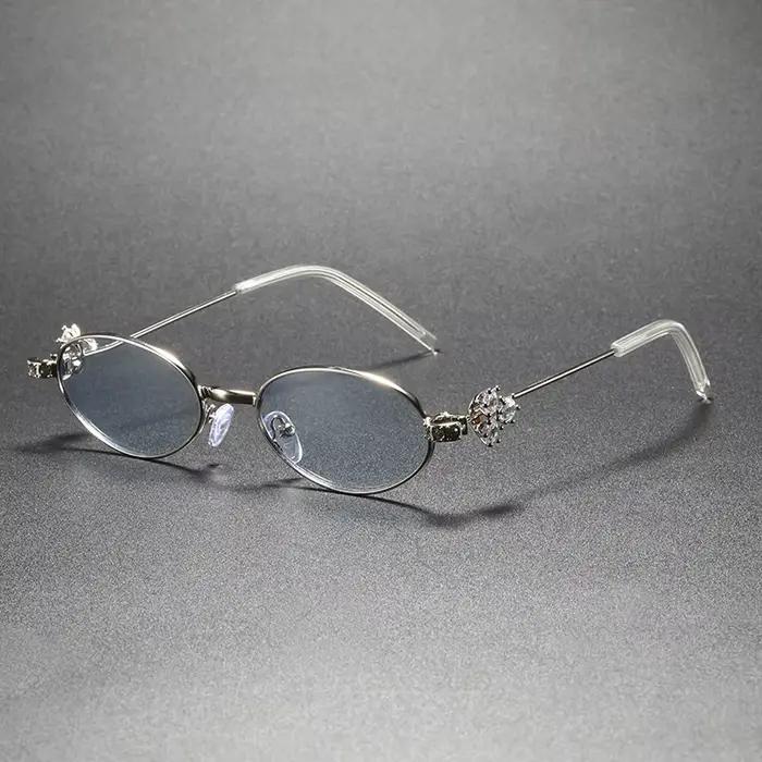 Lunettes de soleil de protection UV élégantes et haut de gamme ornées de diamants, lunettes de solei