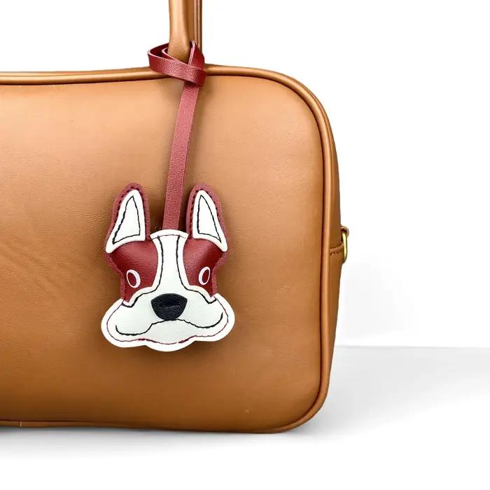 Breloque mignonne pour sac bouledogue français et Beagle | Adorable porte-clés en cuir PU pour décoration de sac