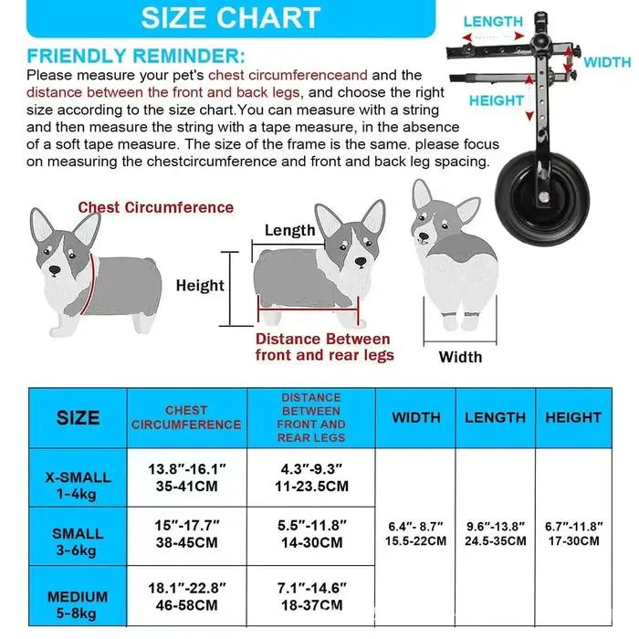 Chariot de fauteuil roulant pour chien handicapé