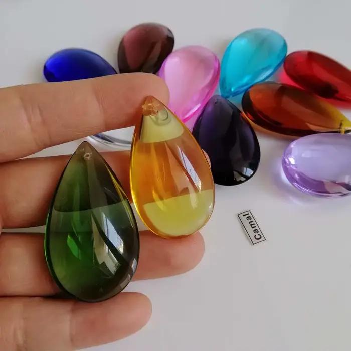 Camal – prismes multicolores lisses en forme de goutte d'eau, 50mm, 8 pièces, pour éclairage de lust