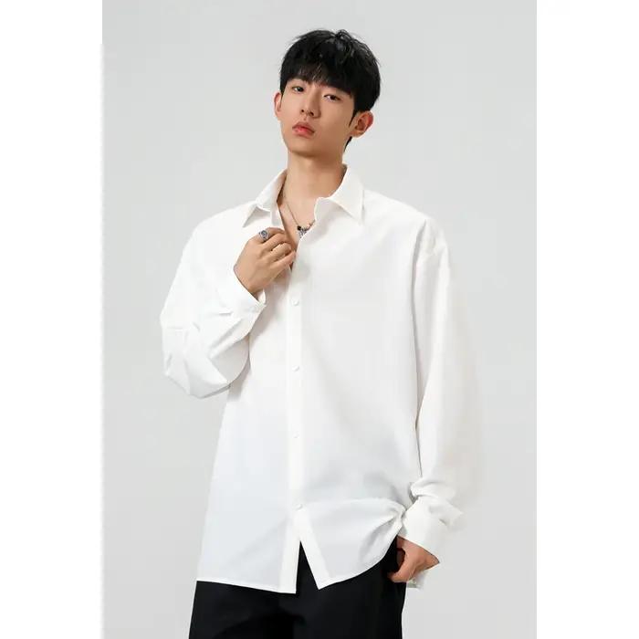 Chemises pour hommes, vêtements pour hommes, chemise grande taille, design simple, manches longues,