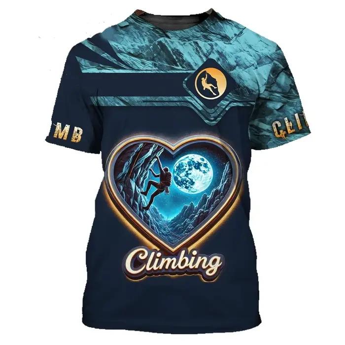 T-shirt homme à manches courtes imprimé en 3D, style décontracté et confortable pour hommes, femmes et enfants, idéal pour l'escalade, le sport et les occasions quotidiennes