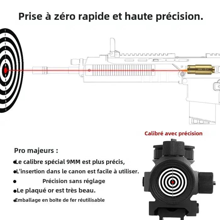 Cartouche d'endoscope Laser rouge de 9mm, vue à points pour pistolet et portée de fusil, accessoire de chasse, vue de tir d'entraînement