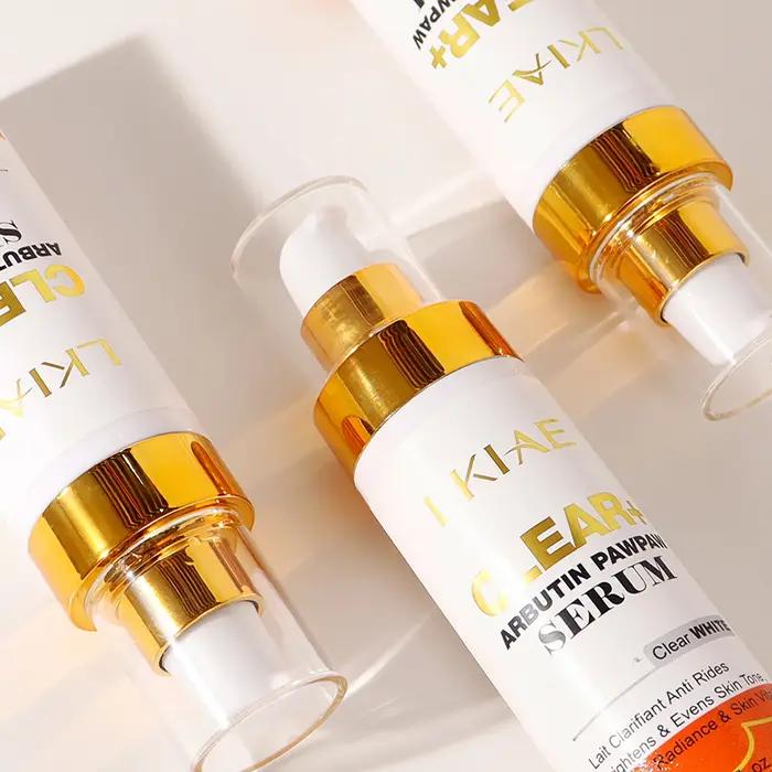 Sérum éclaircissant à l'arbutine LKIAE hydratant pour éliminer taches brunes points noirs mélanine hyperpigmentation tous types de peau