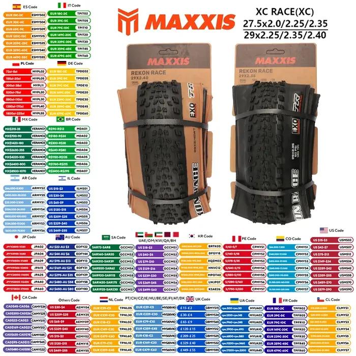 MAXXIS REKON RACE(M355RU) pneu 27.5/29x2.0/2.25/2.35/2.4WT/2.4