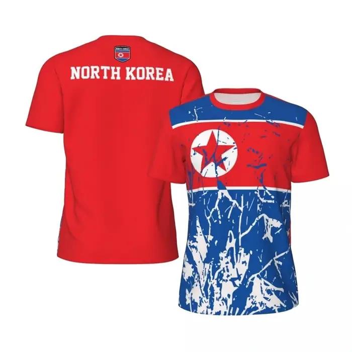 T-shirt de sport imprimé en 3D pour hommes, maillot de football graphique, emblème national, t-shirt
