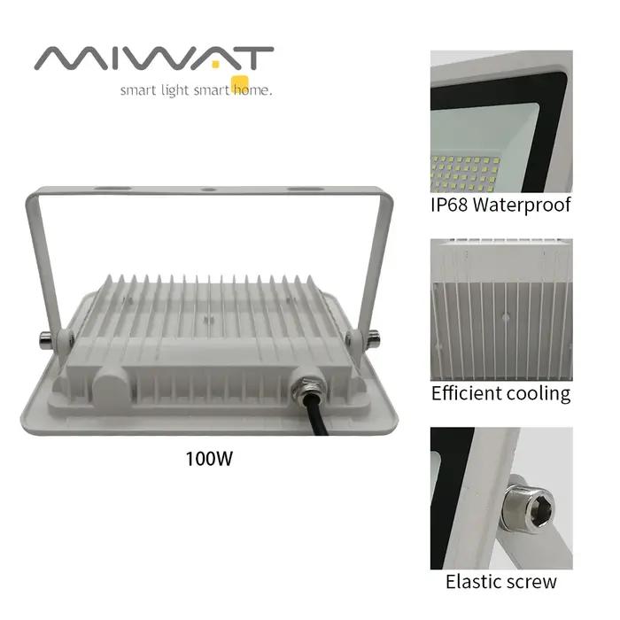 Projecteur LED blanc 100W 50W 30W 20W 10W AC 220V, réflecteur extérieur étanche, lampadaire, appliqu
