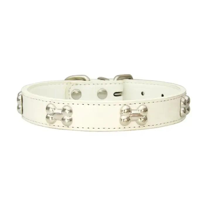 Colliers durables en cuir d'os pour chien, chiot, carlin, pour petit et grand chien, Chihuahua, accessoires pour chat, collier pour animaux de compagnie pour petits chiens
