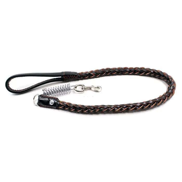 Laisse en cuir véritable tressée robuste pour chiens grandes tailles entraînement promenade balade occasions spéciales chien de compagnie chien de grande taille chien de berger bulldog labrador golden retriever