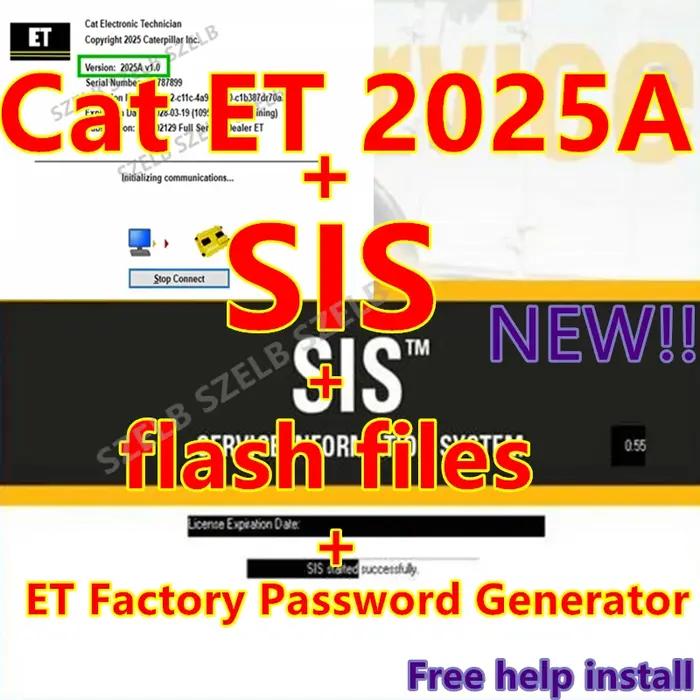 Programme de diagnostic Cat ET 2025A rouge 2025 + Sœur 2021 pour système d'information sur le service Red Cat + mot de passe d'usine ET + fichiers flash