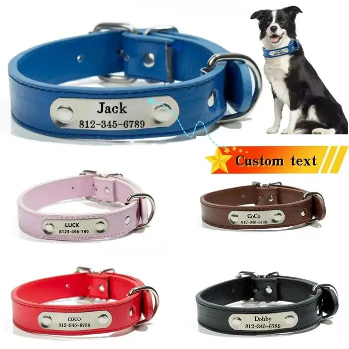 Collier de chien personnalisé avec étiquette d'identification sculptée