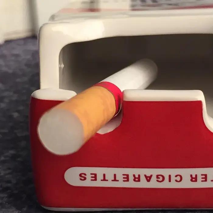 Cendrier en céramique Marlboro, cendrier portable pour usage domestique, accessoires pour fumeurs, décorations pour la maison, cadeaux pour hommes