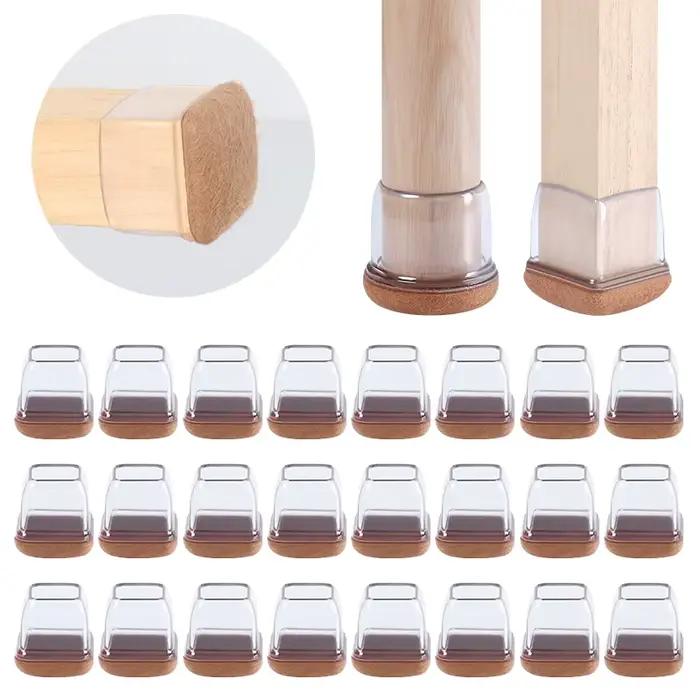 Protecteurs de pieds de chaise pour sols en bois dur, coussinets en feutre optique, couvre-pieds de