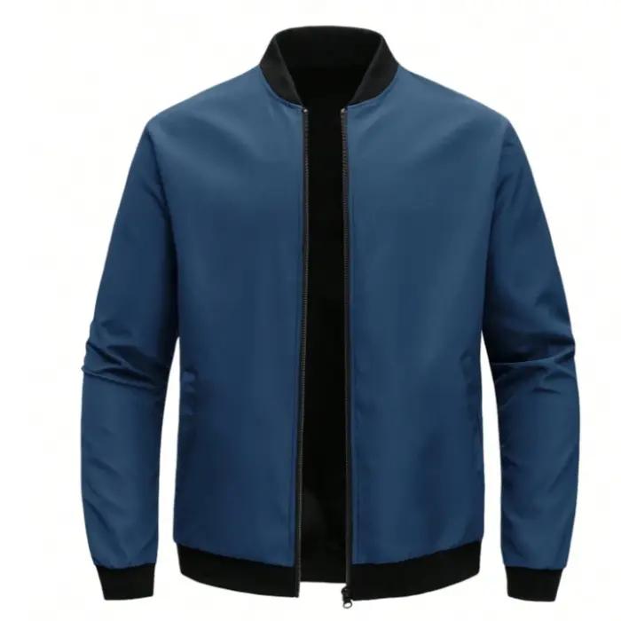 Veste courte ample à col de baseball pour hommes, veste décontractée et élégante, polyester doux, adaptable aux quatre saisons, idéale pour faire du shopping et les occasions quotidiennes