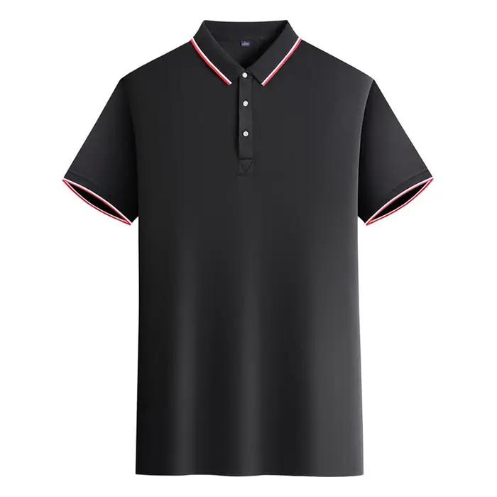 Chemises polo pour hommes avec logo personnalisé, col rabattable, manches courtes, respirantes, uniformes de travail, t-shirts décontractés, vêtements en gros