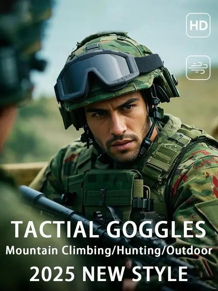 Masque militaire outdoor 3 lentilles - Protection anti-vent et anti-poussière UV400 pour tir et alpinisme - Sécurité maximale
