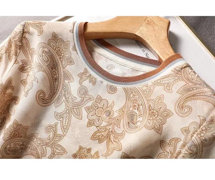 T-shirt à Manches Courtes en Mousseline de Soie pour Femme, Vêtement Élégant et Décontracté, de Haut