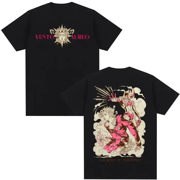 T-shirt Giorno Giovanna Anime Jojo Bizarre Adventure Manga Hommes Femmes Vêtements Coton Décontracté Surdimensionné Pour Fans Occasions Spéciales