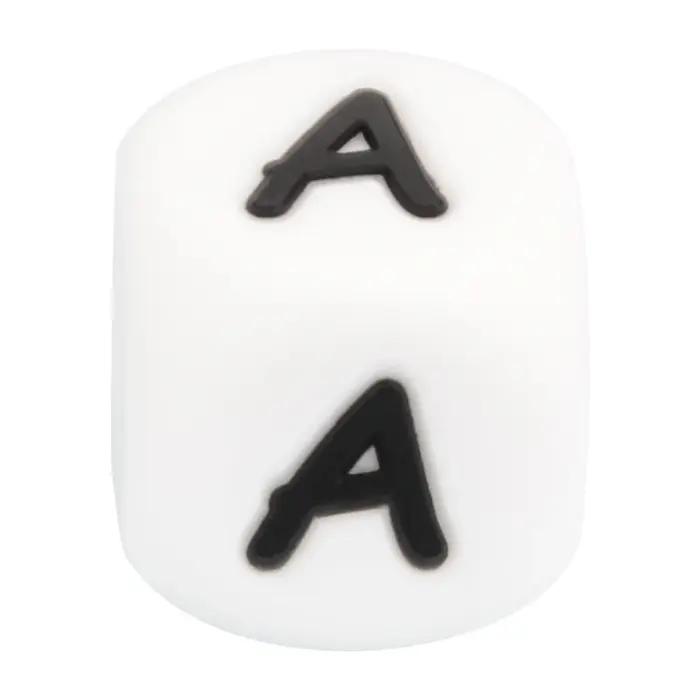 LOFCA 40 pièces/lot Alphabet 12mm lettre de qualité alimentaire perles en Silicone bébé perle sucette chaîne sans BPA