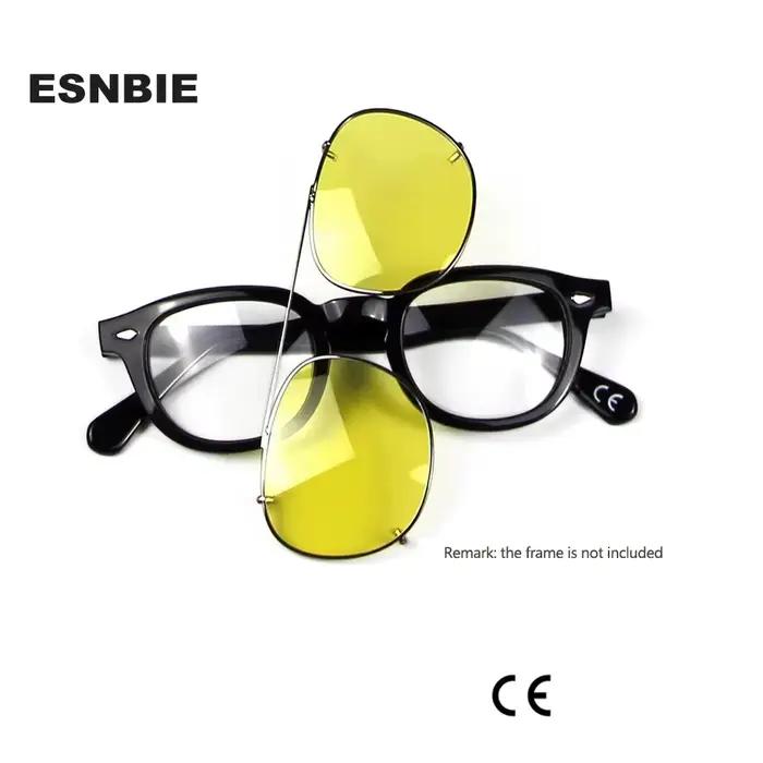 Depp Style rond Clip sur lunettes de soleil lentille bleu rose jaune vert lunettes de soleil polaris