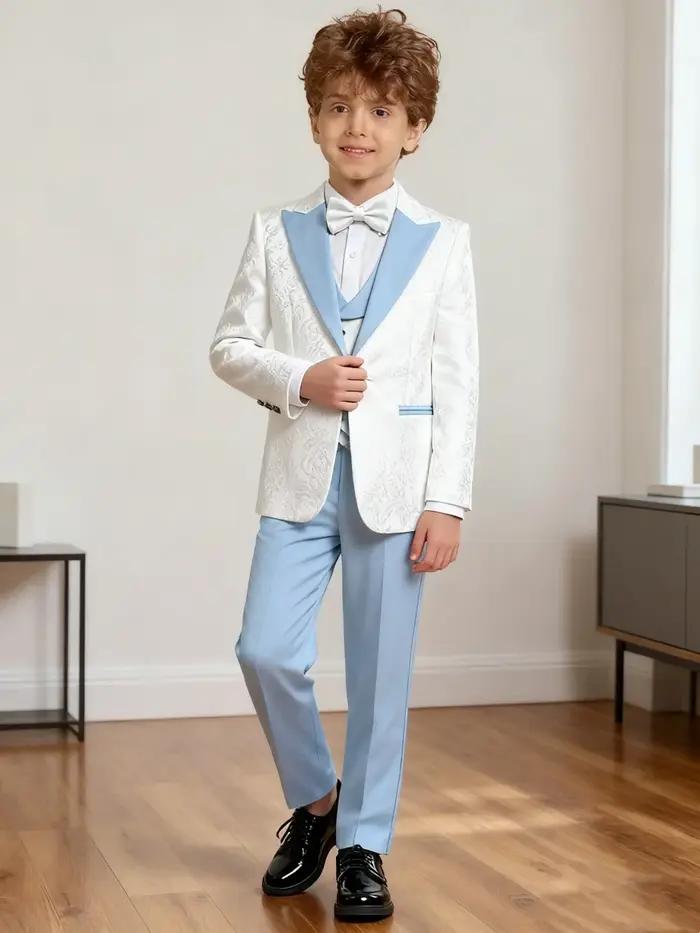 Ensemble de costume Paisley pour garçons de 3 à 14 ans, expédition 24 heures sur 24, costumes formel