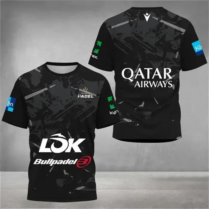 Nouveau T-shirt de tennis pour homme à séchage rapide, vêtement de padel ample d'été, T-shirts de badminton et de course en plein air, haut de sport à manches courtes