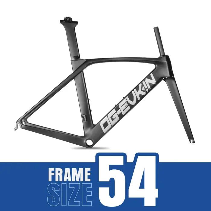 Cadre de route en carbone AERO noir OG-EVKIN Routage interne du câble Jante de vélo V-Brake BB86 700C QRx100m/130mm Cadr